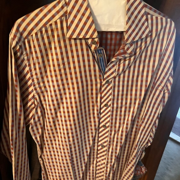 Robert Graham Red & White Button Down large - Picture 1 of 1